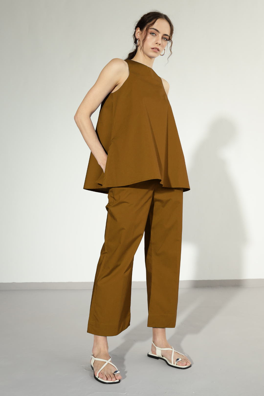 Anthro Pant Set - Golden Brown
