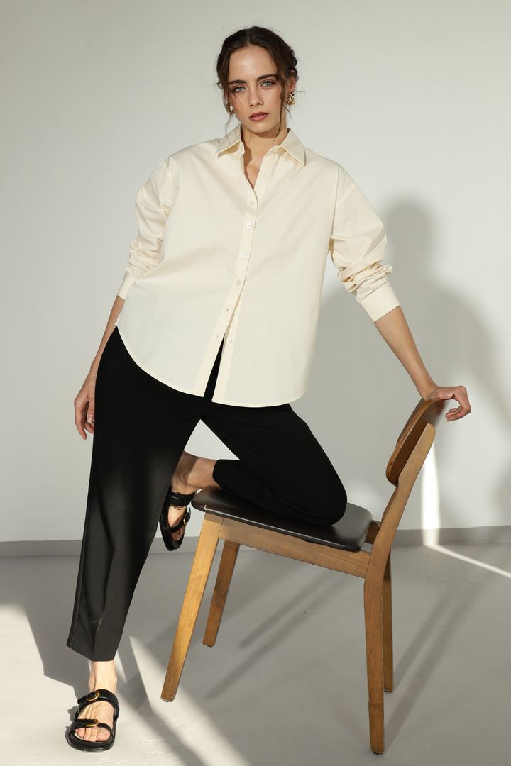 Valentino Formal Shirt  (Oversized) - Warm Ivory