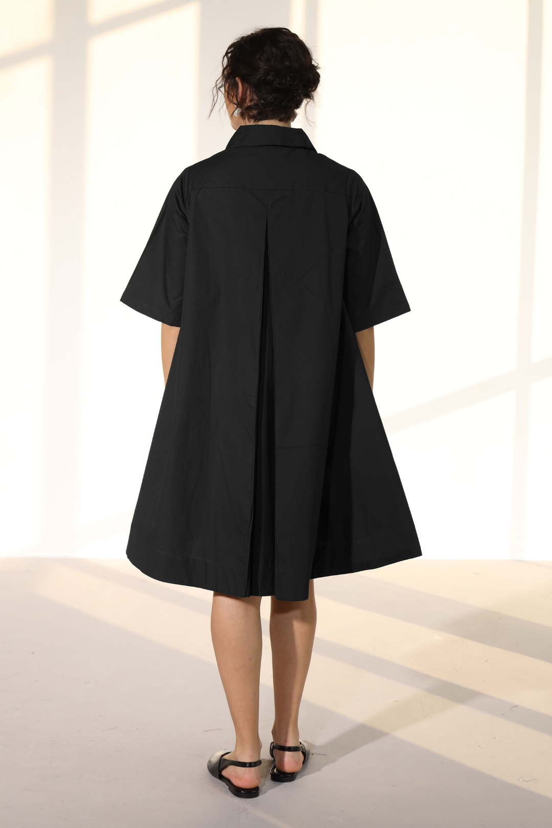Zoe Circular Tunic Dress - Carbon Black