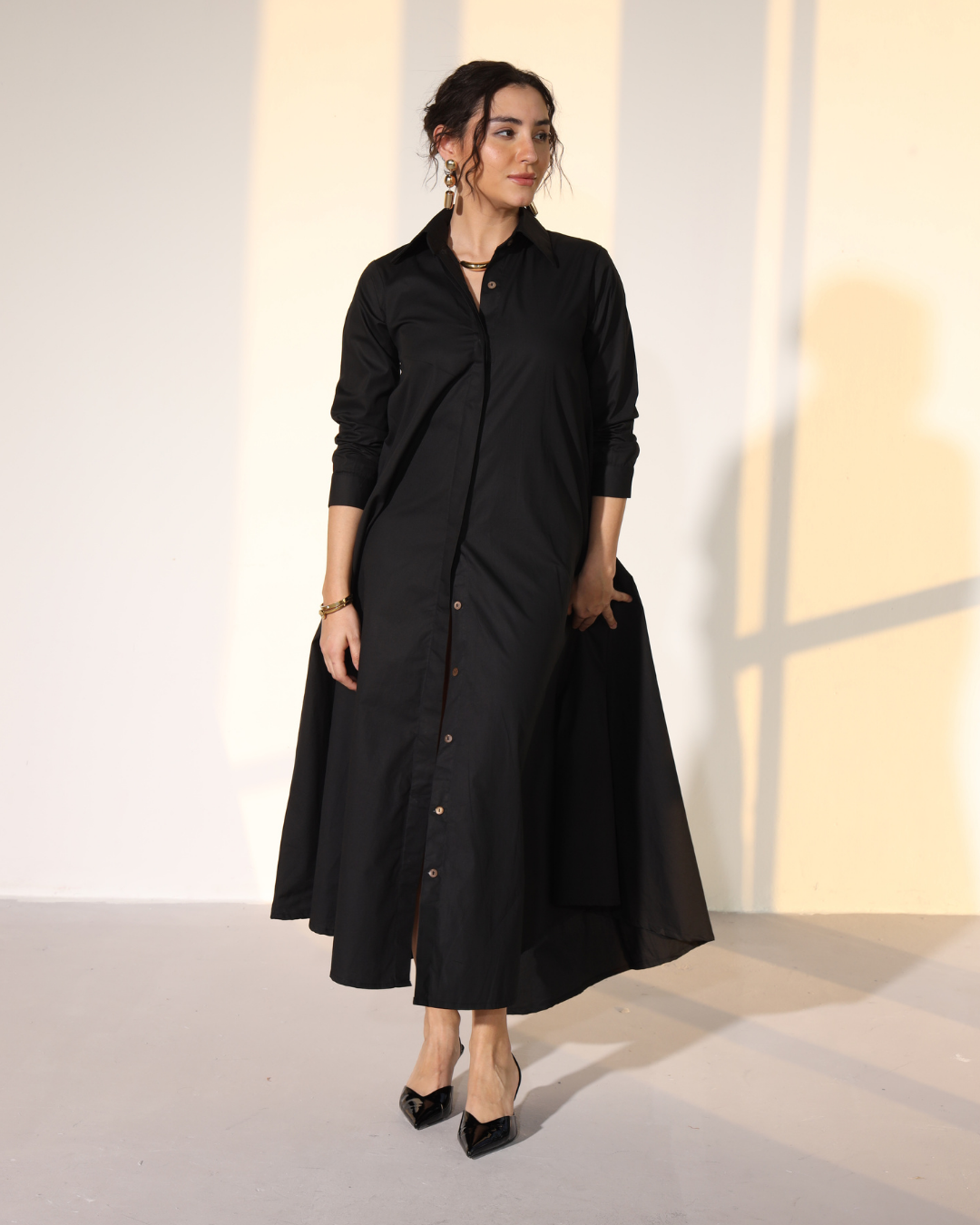 Massimo Shirt Dress - Carbon Black