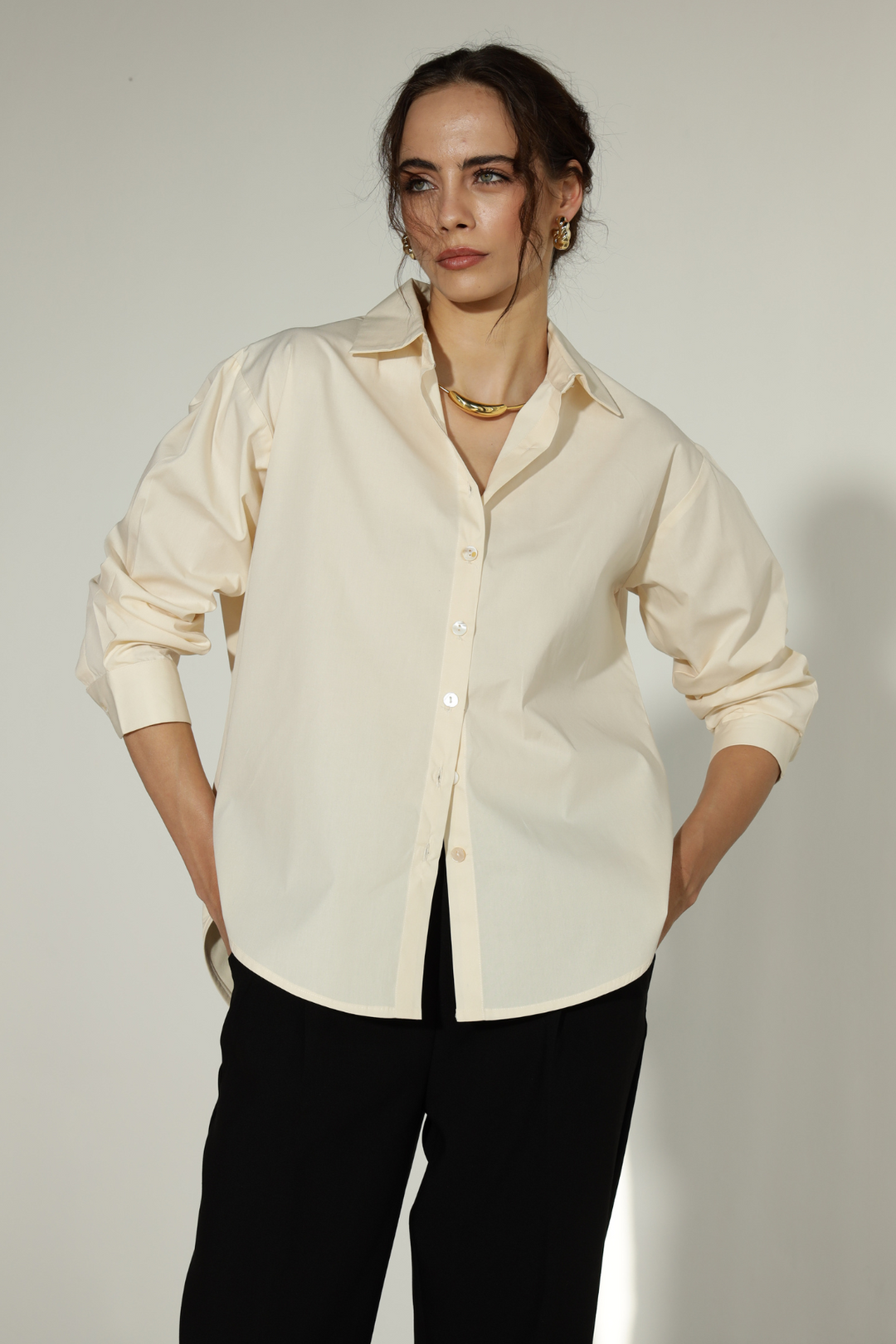 Valentino Formal Shirt  (Oversized) - Warm Ivory