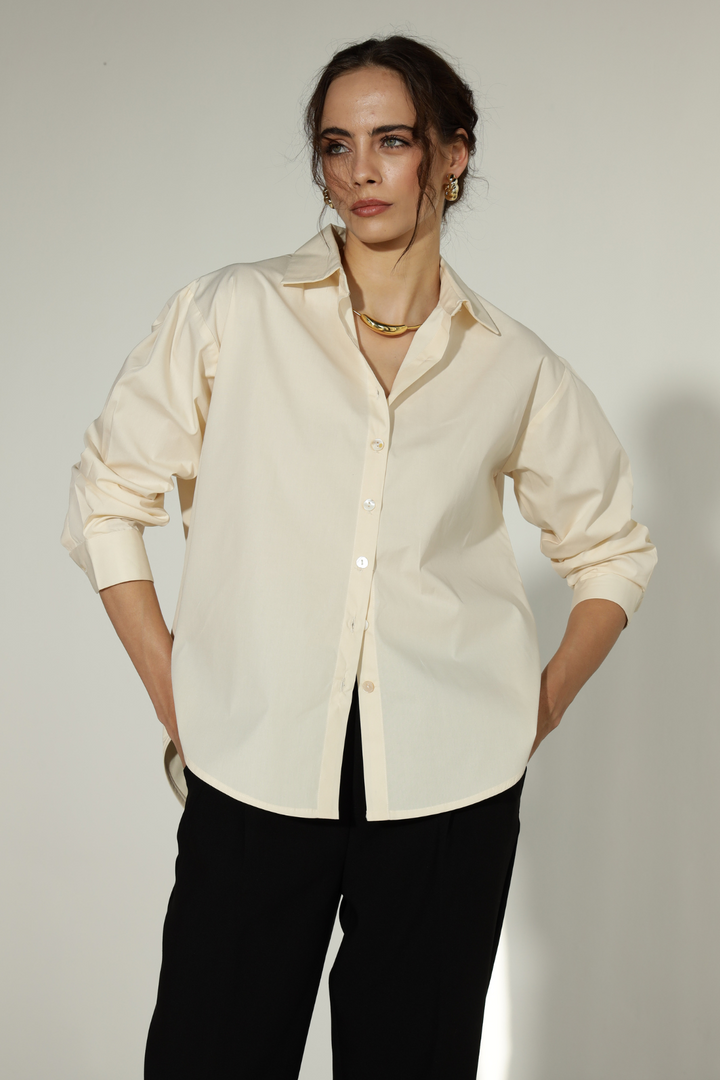 Valentino Formal Shirt  (Oversized) - Warm Ivory