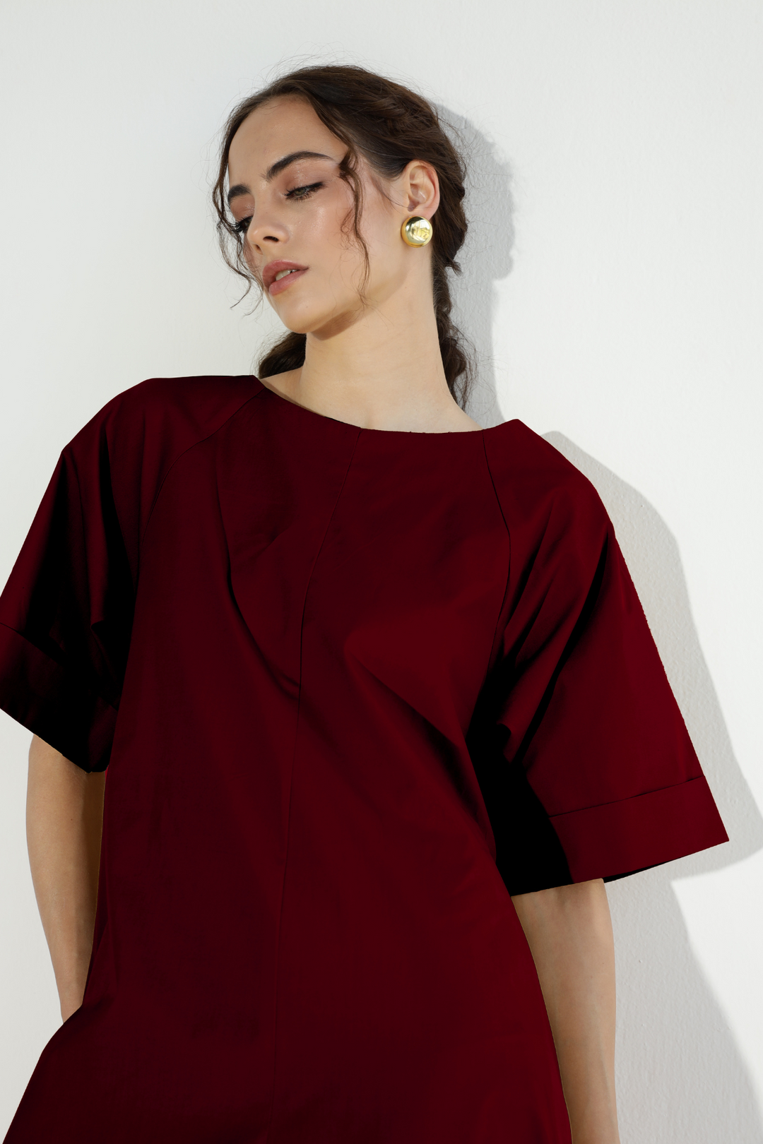 Amaxirose Flare Dress - Royal Mahroon