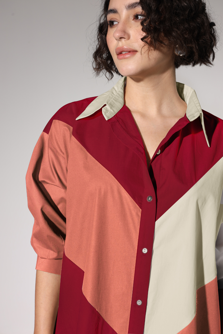 Lazy Sewciety Shirt Dress - Cherry Blossom