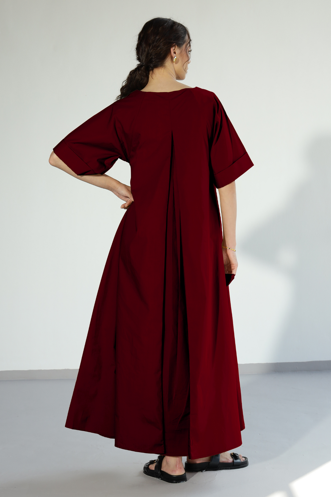 Amaxirose Flare Dress - Royal Mahroon