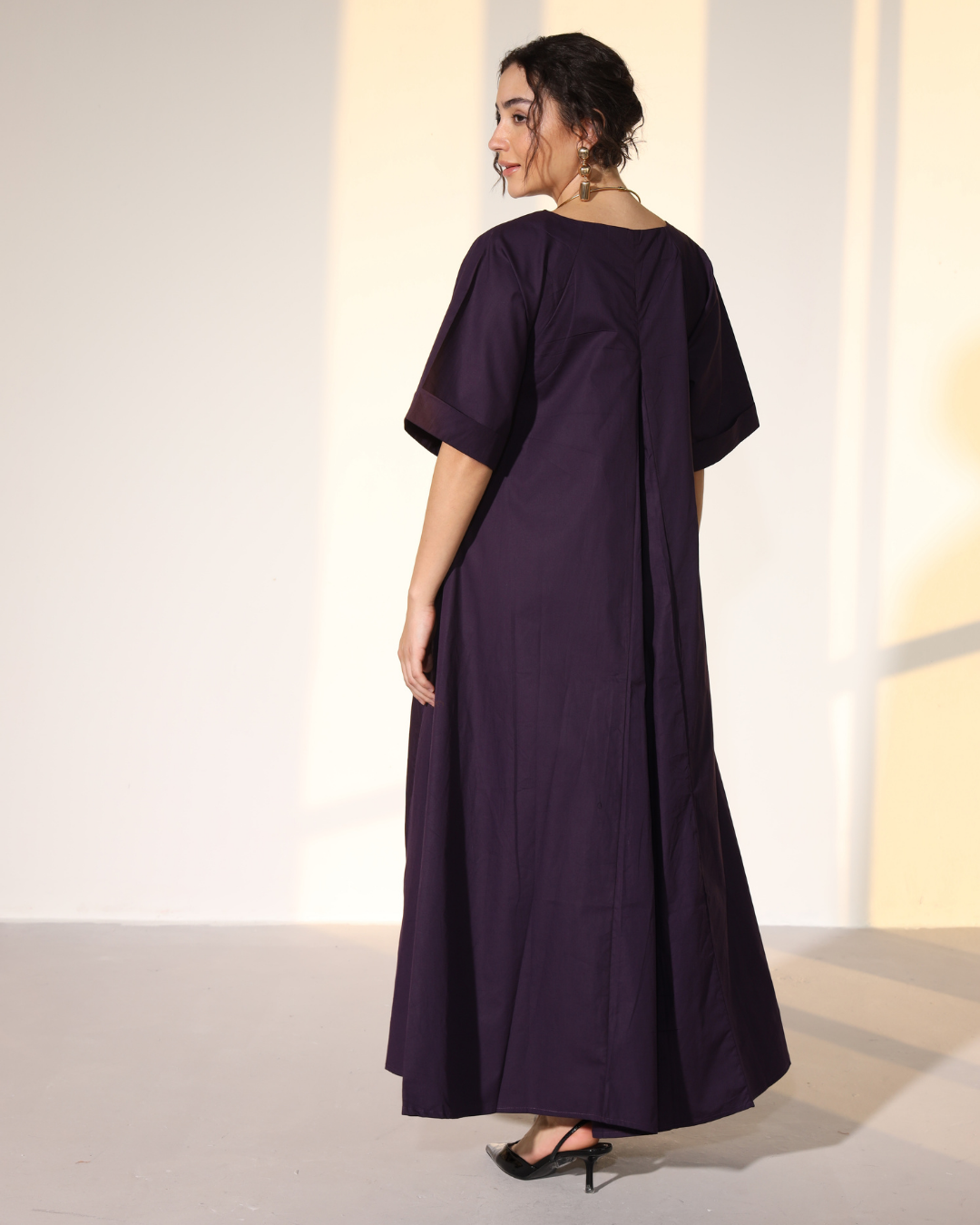 Amaxirose Flare Dress - Egg Plant