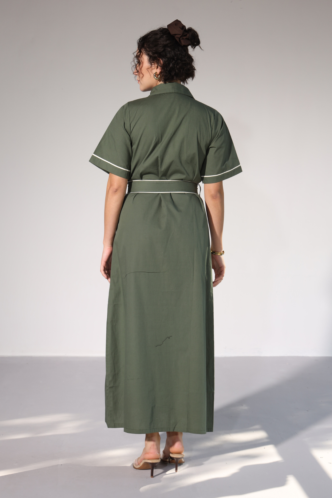 LongLine Shirt Dress - Millitary Green