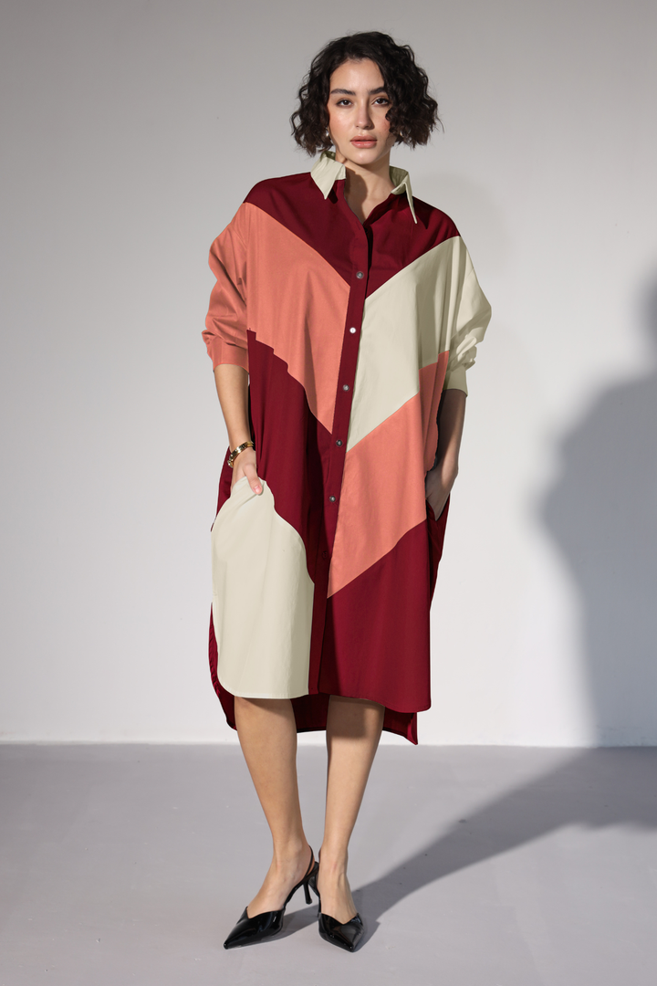 Lazy Sewciety Shirt Dress - Cherry Blossom