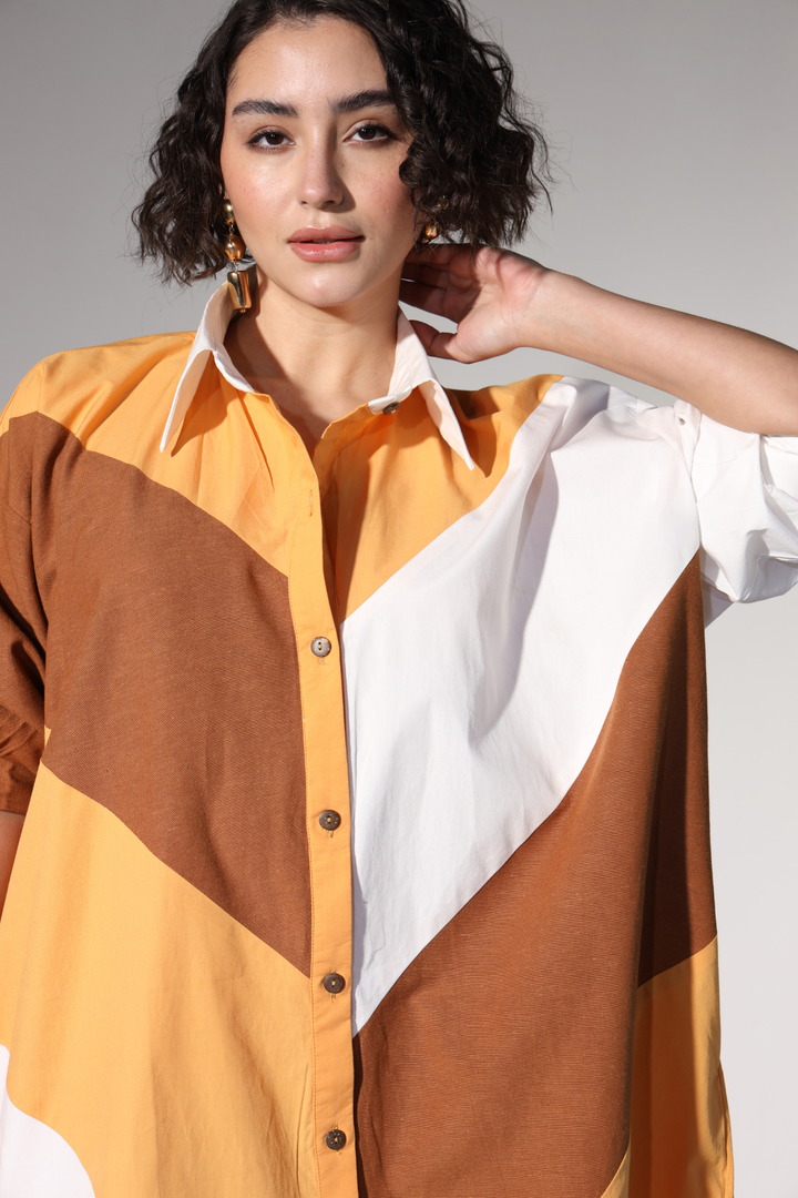 Lazy Sewciety Shirt Dress - Old Gold