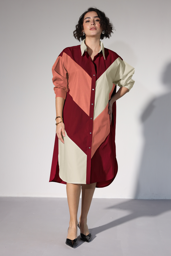 Lazy Sewciety Shirt Dress - Cherry Blossom