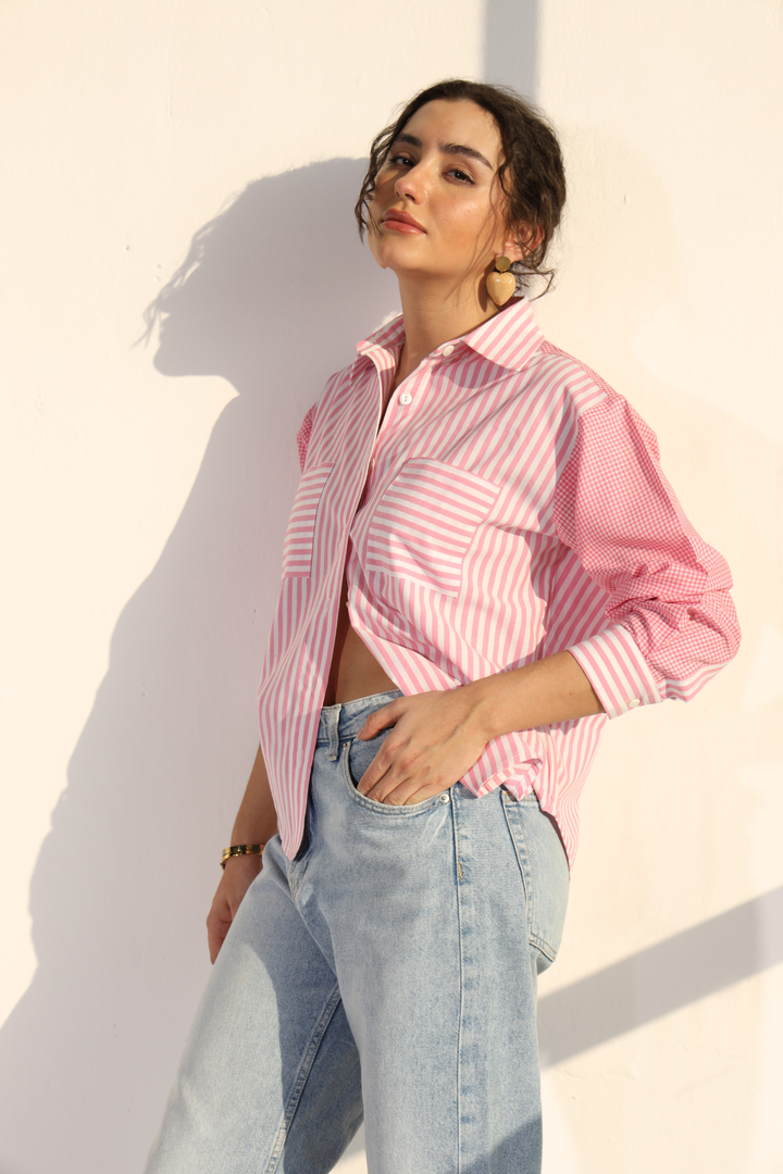 Valentino Formal Shirt  (Oversized) - Cupids Pink