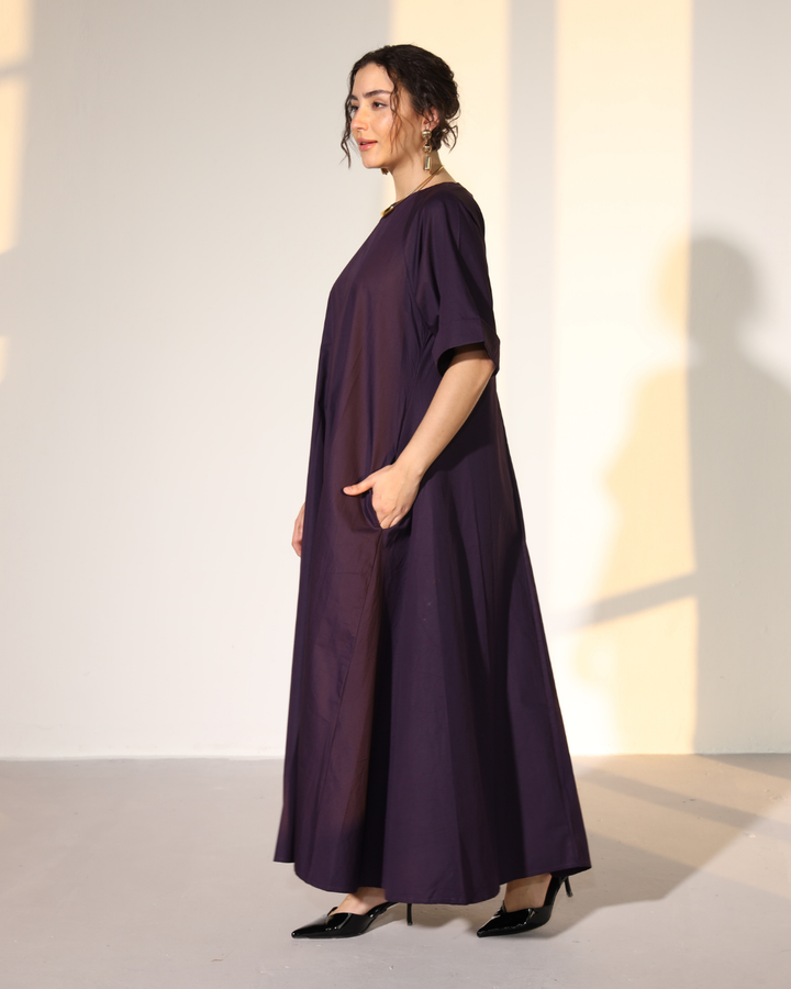 Amaxirose Flare Dress - Egg Plant