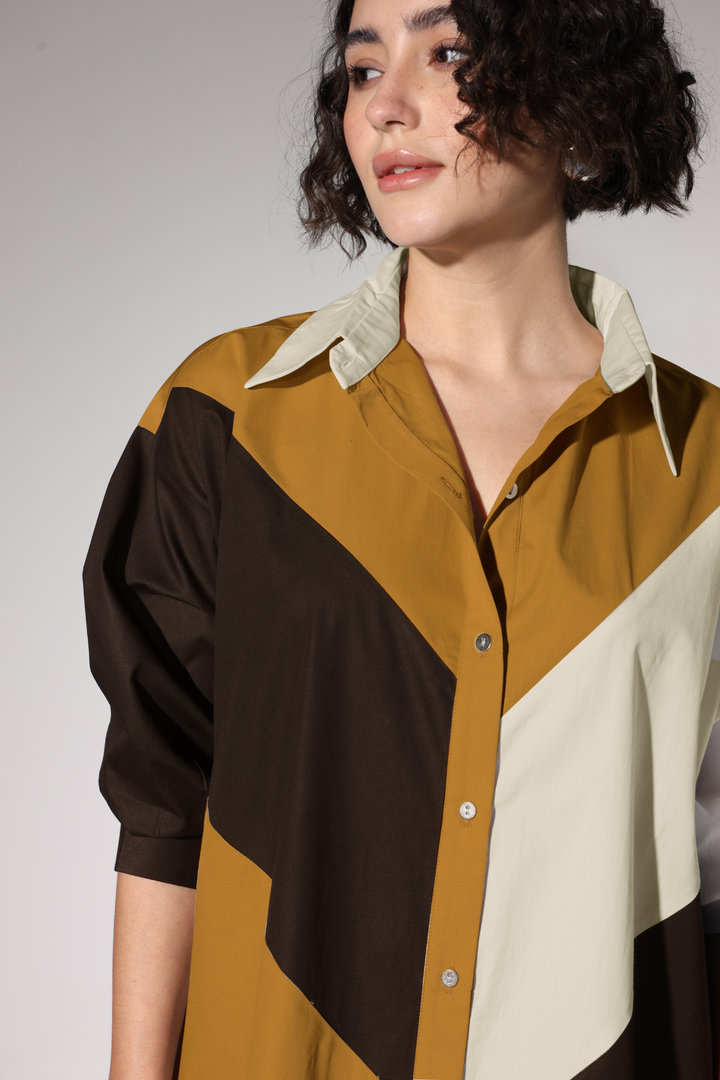 Lazy Sewciety Shirt Dress - Cappuccino