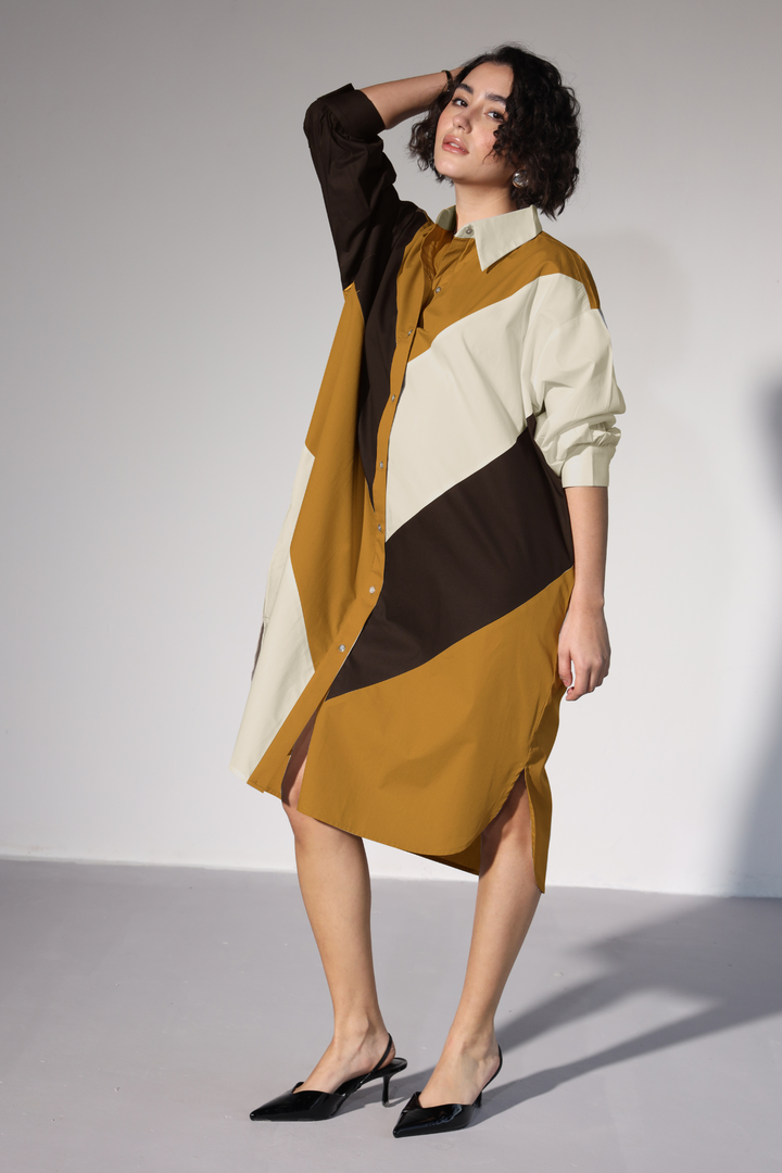 Lazy Sewciety Shirt Dress - Cappuccino