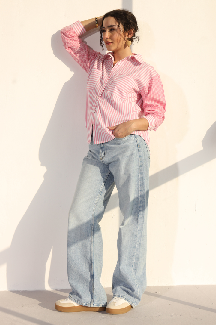 Valentino Formal Shirt  (Oversized) - Cupids Pink