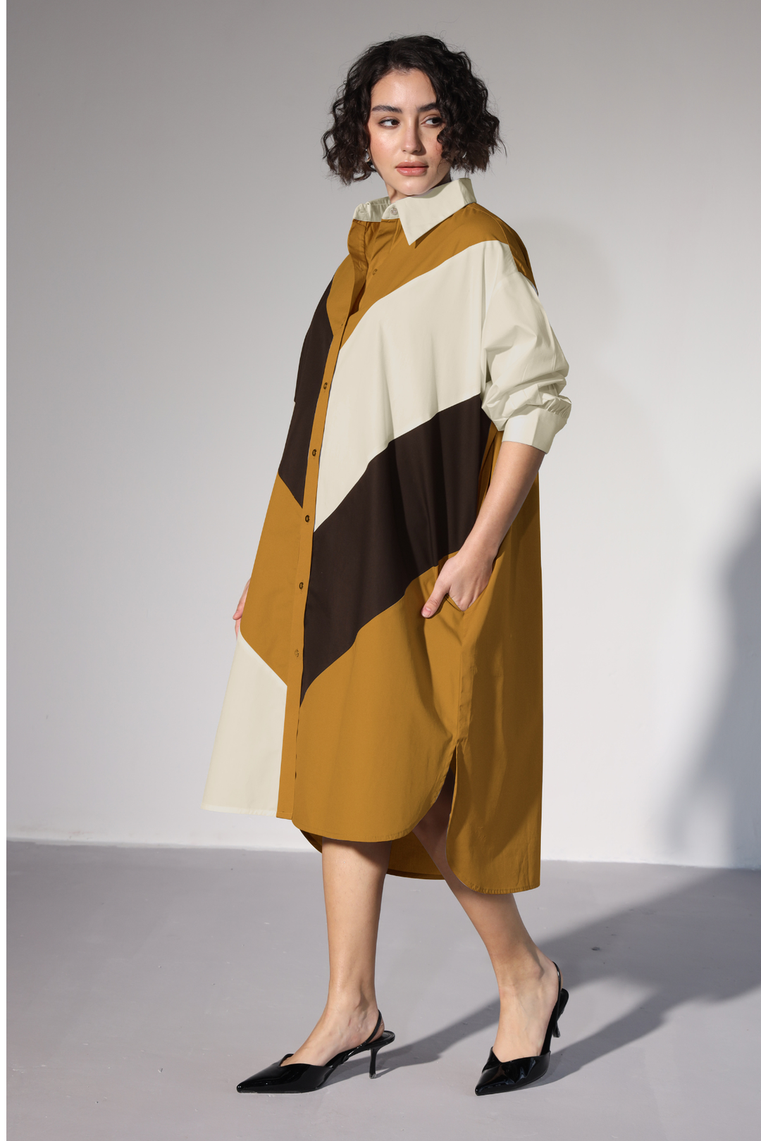 Lazy Sewciety Shirt Dress - Cappuccino