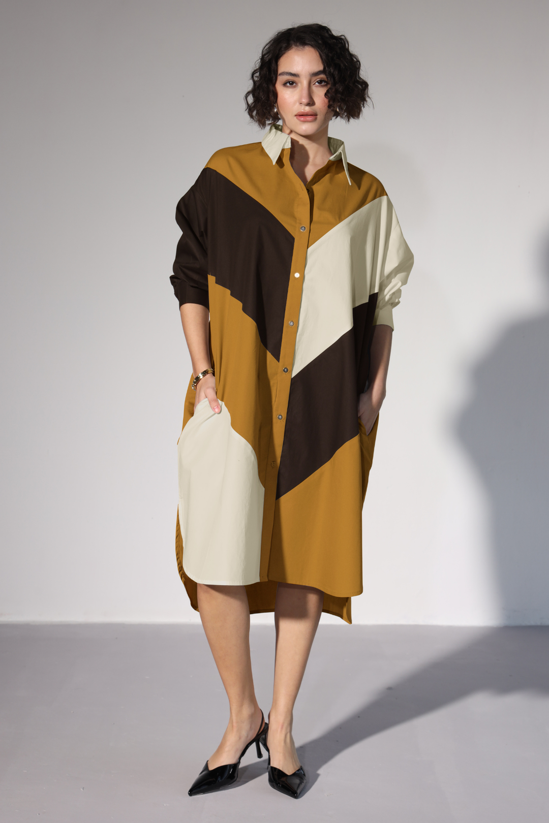 Lazy Sewciety Shirt Dress - Cappuccino