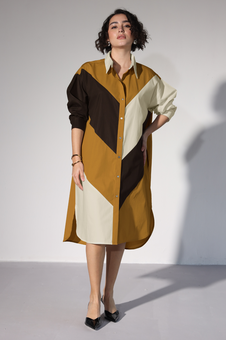 Lazy Sewciety Shirt Dress - Cappuccino