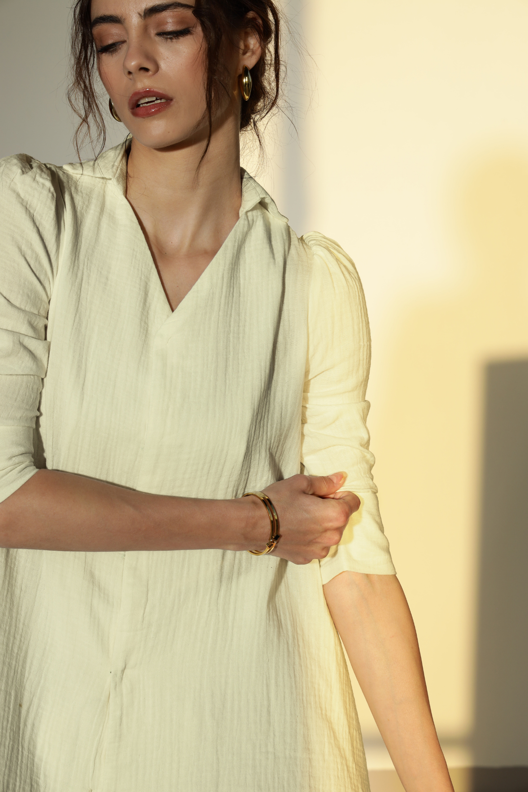Nora Cotton Top - Ivory White