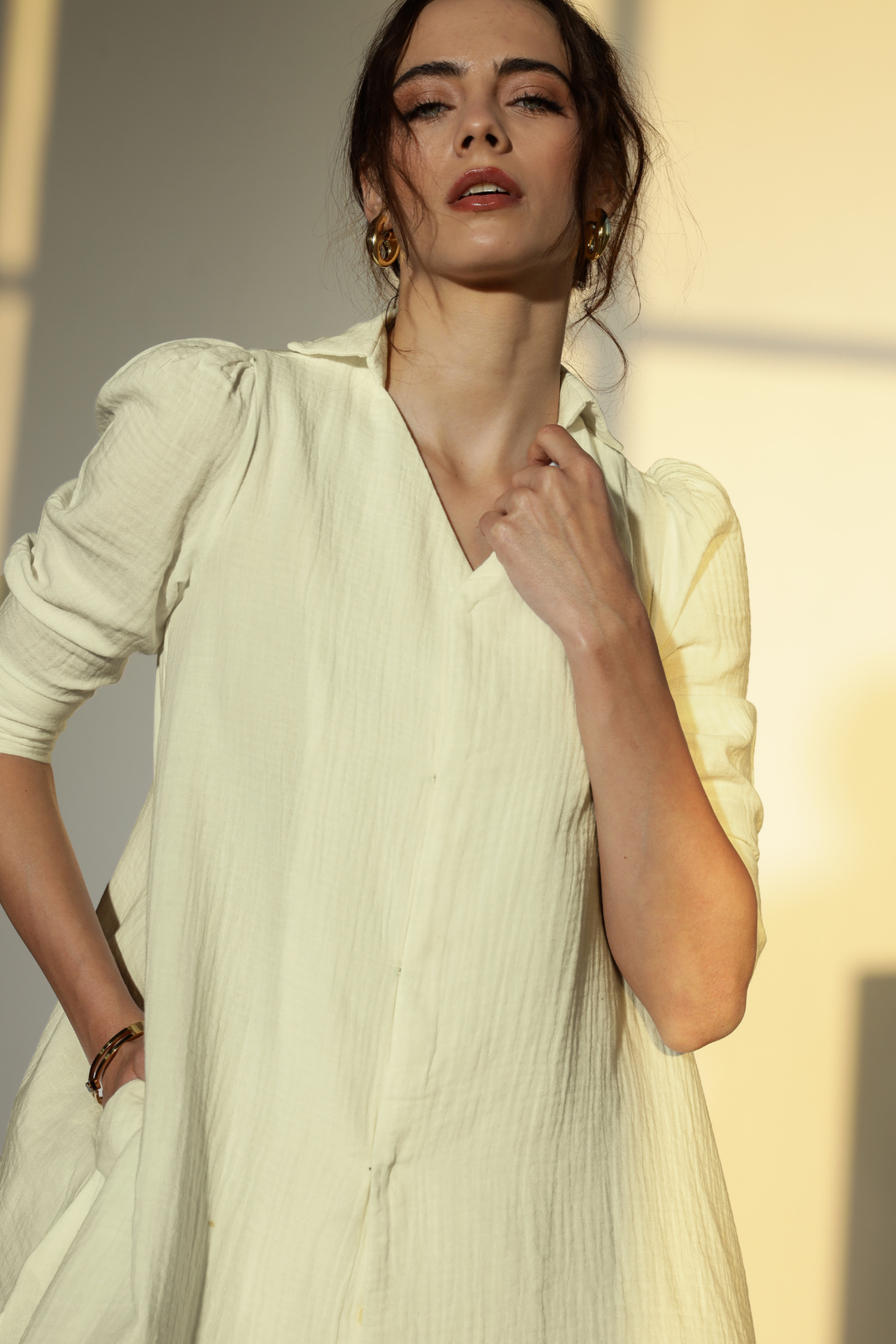 Nora Cotton Top - Ivory White