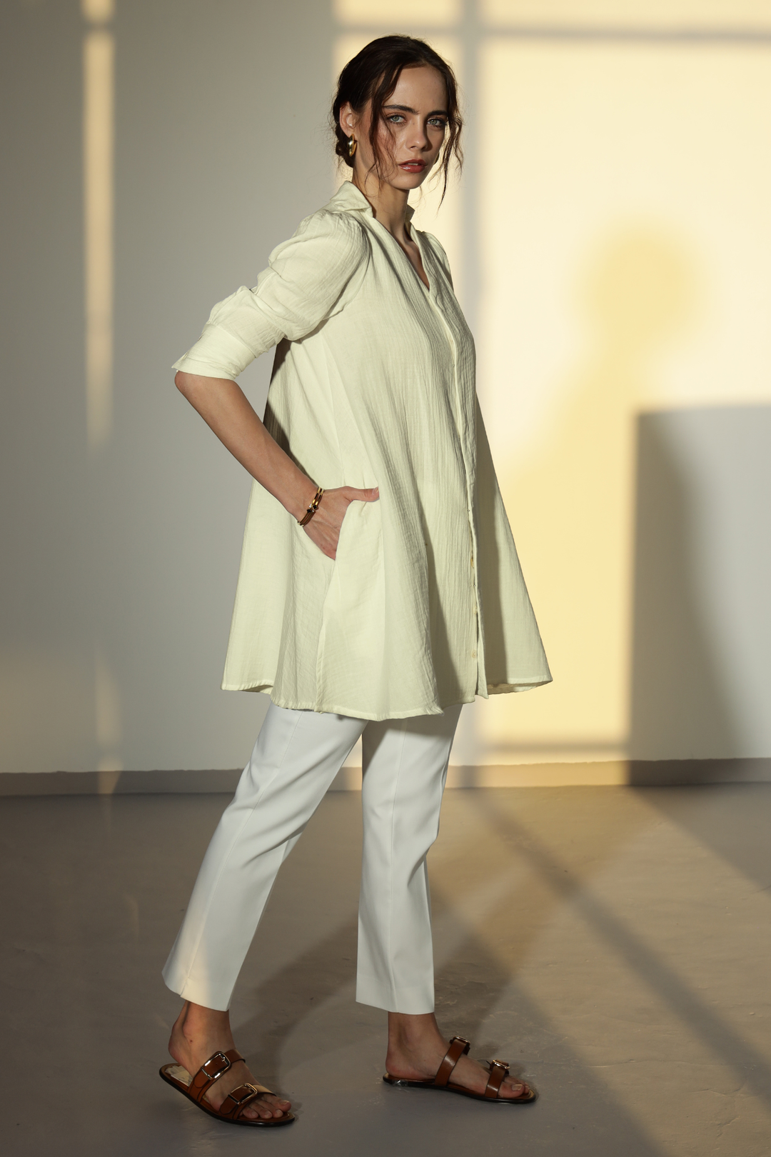 Nora Cotton Top - Ivory White