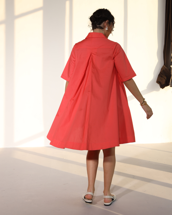 Zoe Circular Tunic Dress - Pretty pink