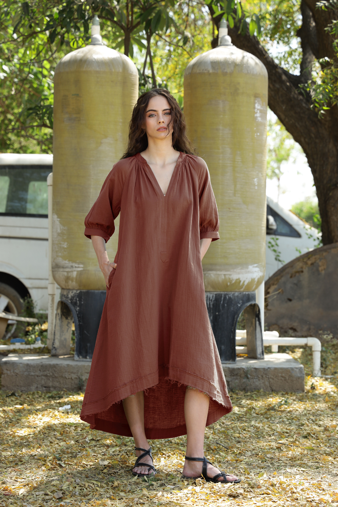 Ocean Gauze Dress - Mocha Brown D.ARTISTS Ocean Gauze Dress - Mocha Brown D.ARTISTS