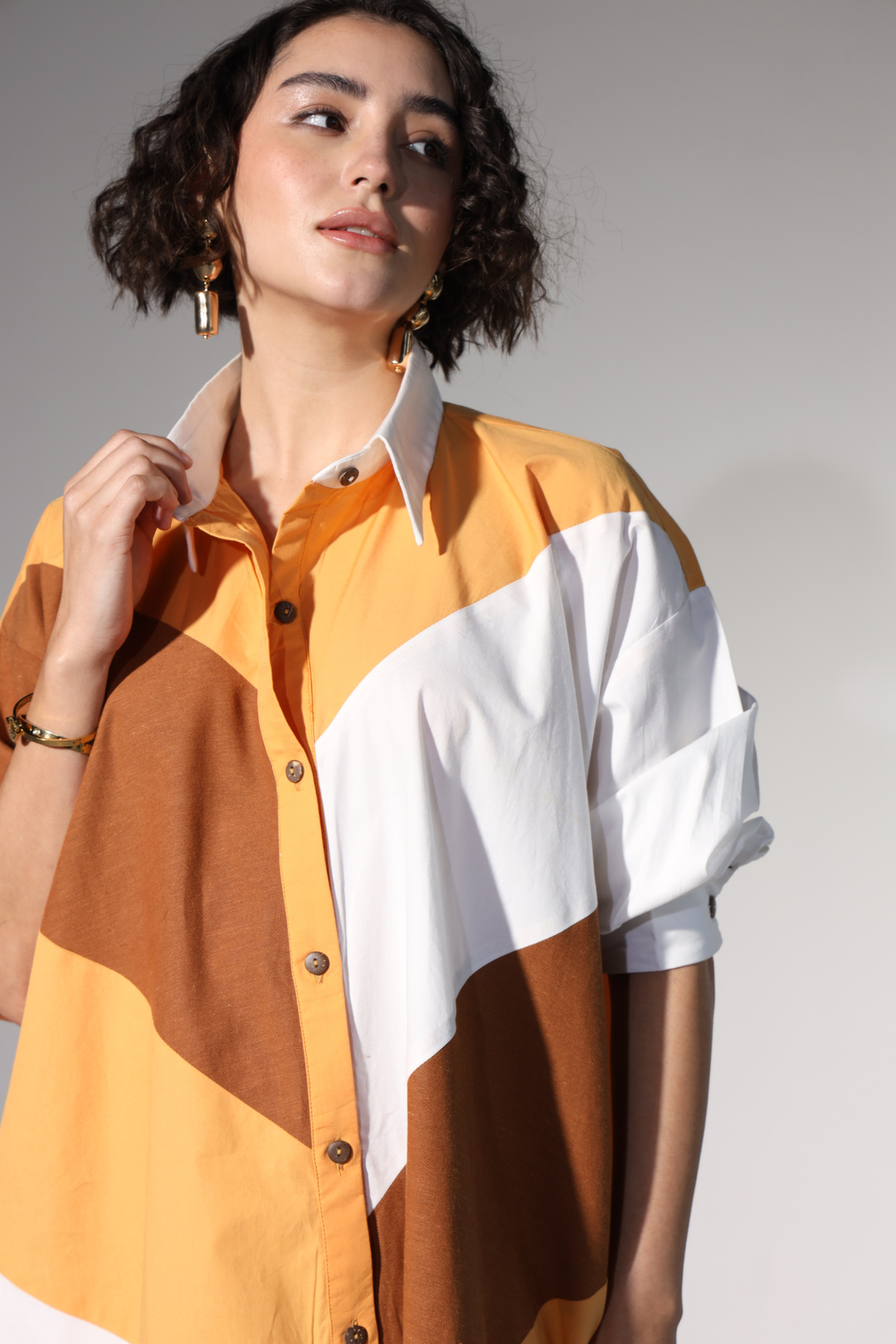 Lazy Sewciety Shirt Dress - Old Gold