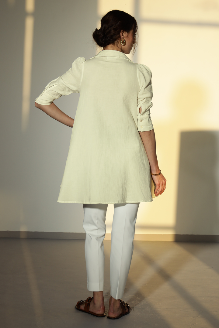 Nora Cotton Top - Ivory White