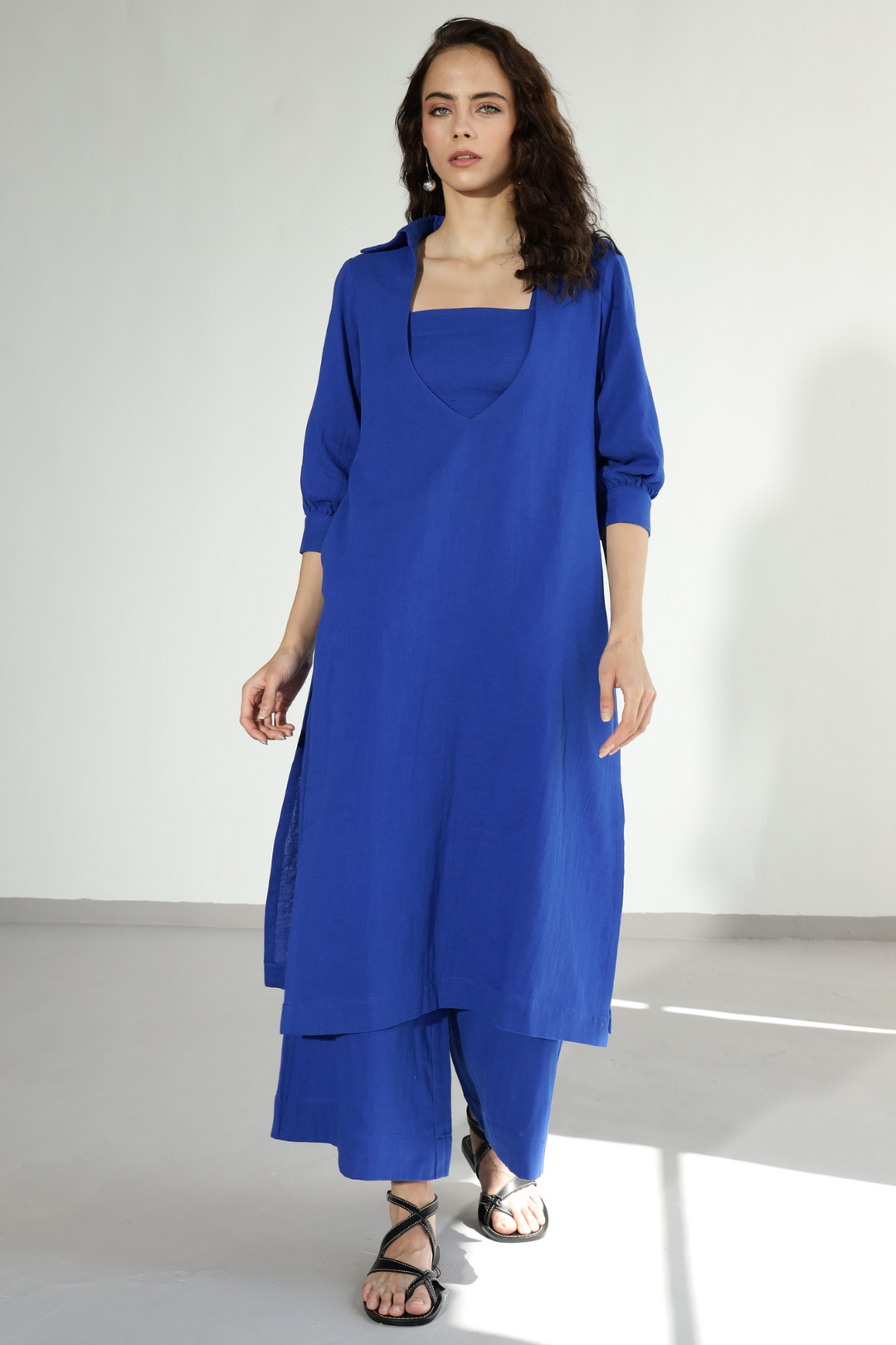 Grace Gauze co-ord - Electric Blue