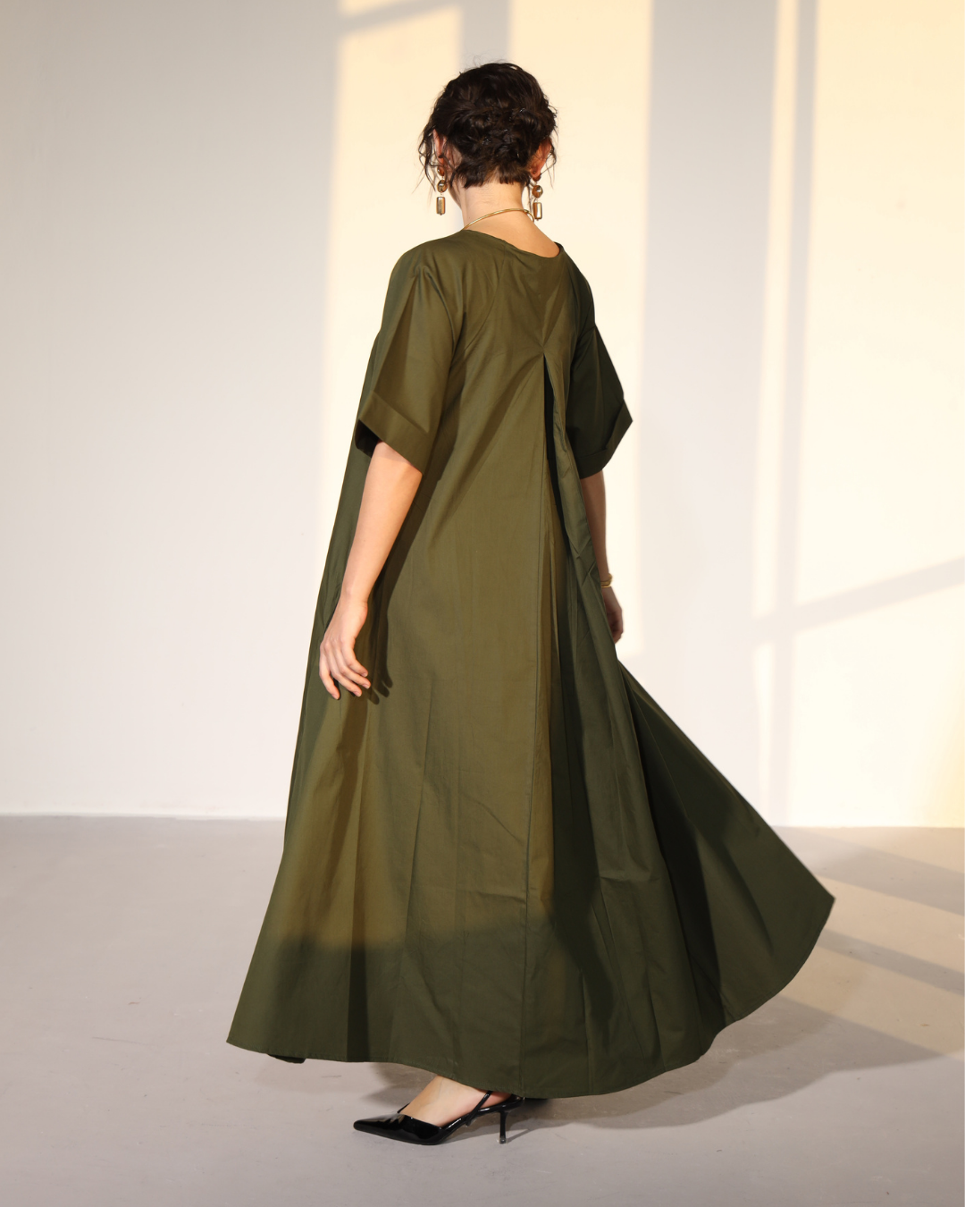 Amaxirose Flare Dress - Millitary Green
