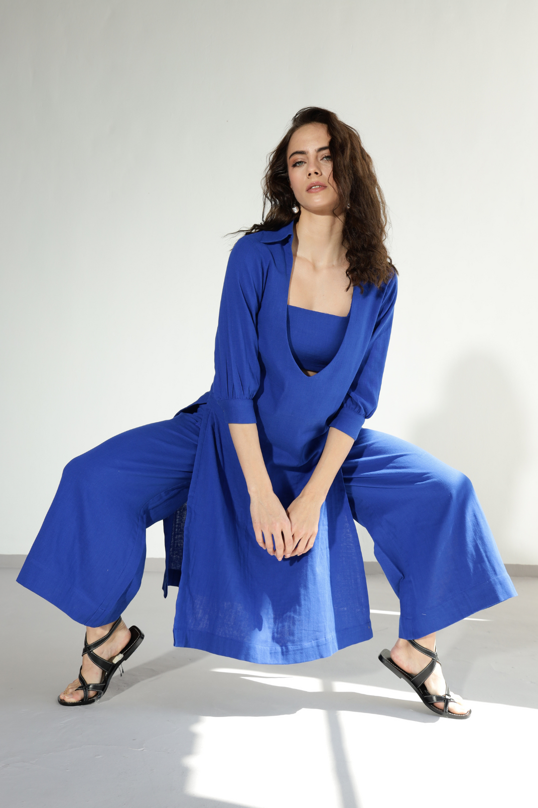 Grace Gauze co-ord - Electric Blue