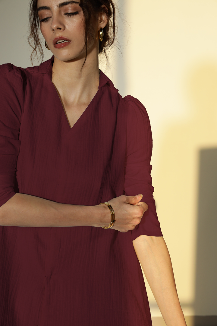 Nora Cotton Top - Wine