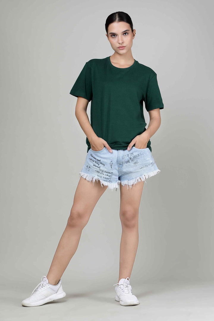 Bottle Green - Half sleeves T- Shirt Men