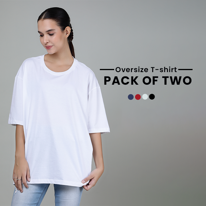 Pack of 2 Women Oversized Tees