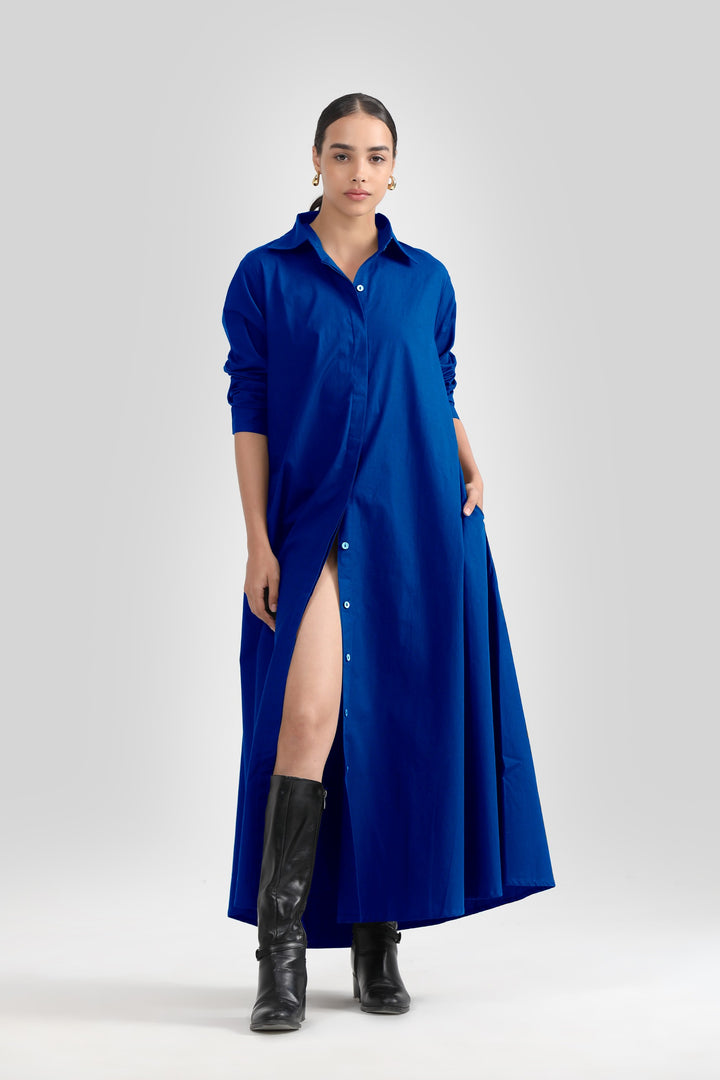 Massimo Shirt Dress - Royal Blue