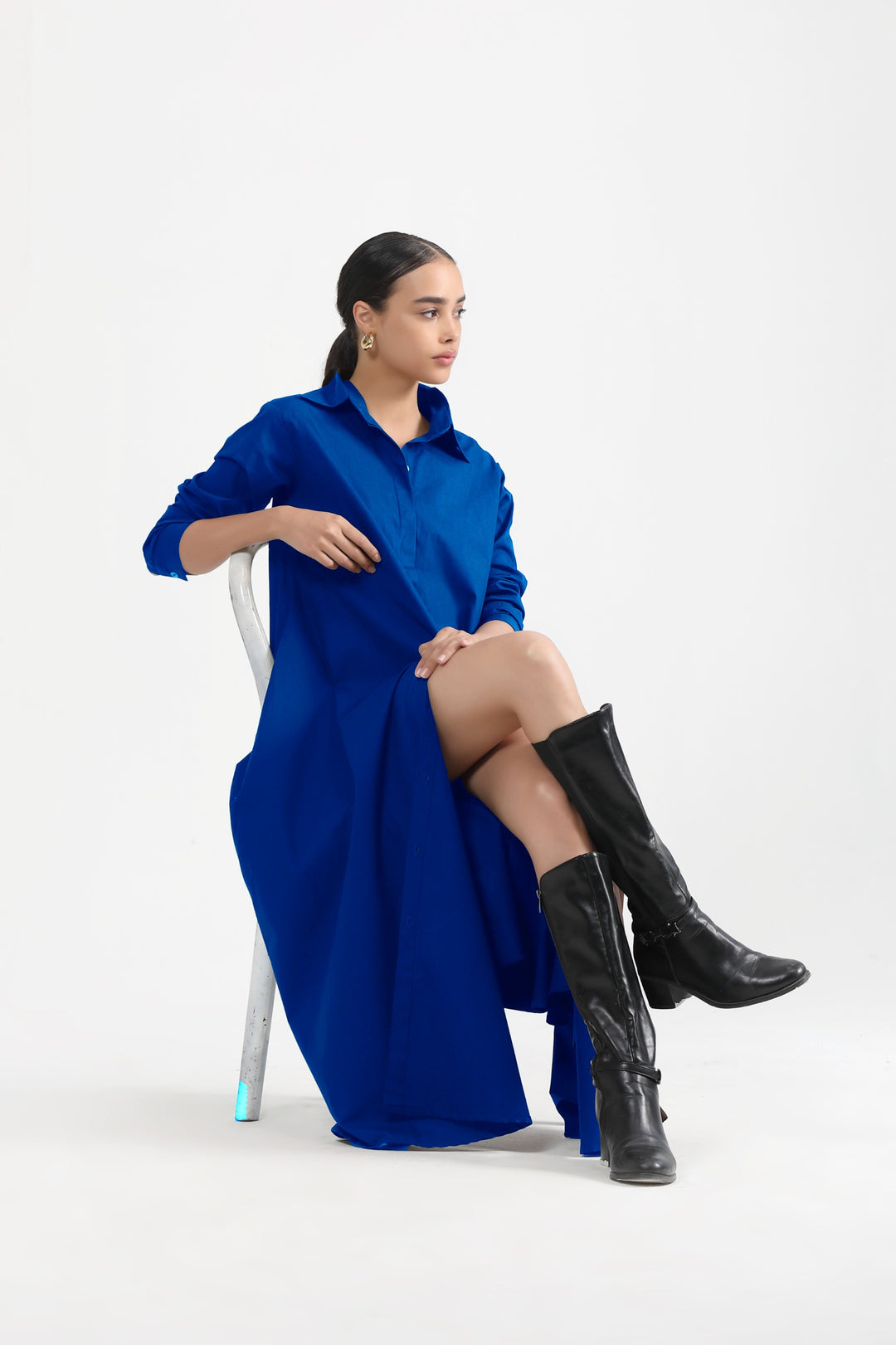 Massimo Shirt Dress - Royal Blue